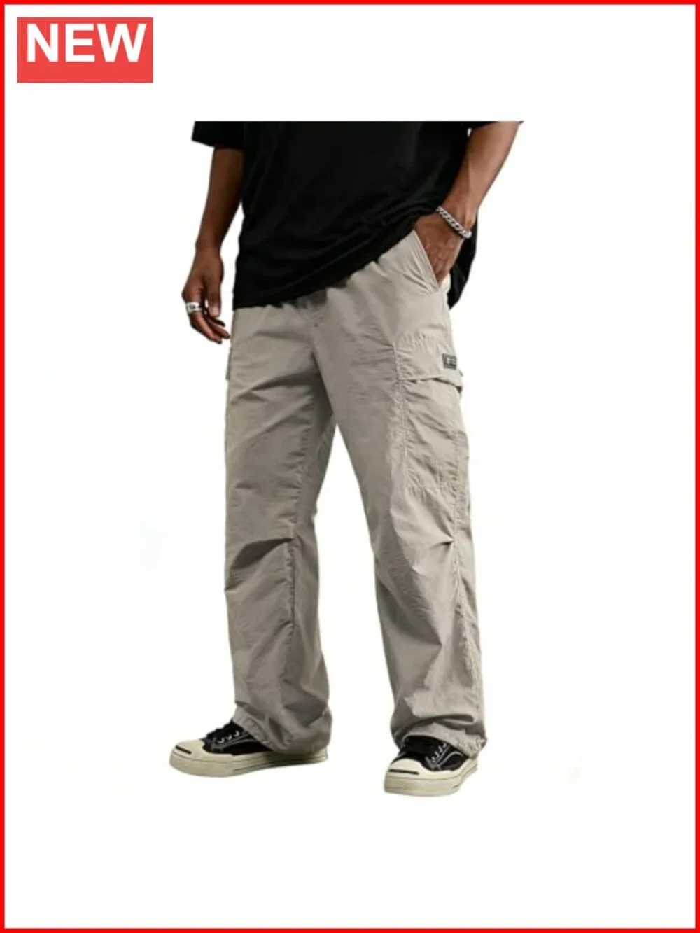 Men's Baggy Cargo Pants Casual Lightweight Waterproof Relaxed Fit